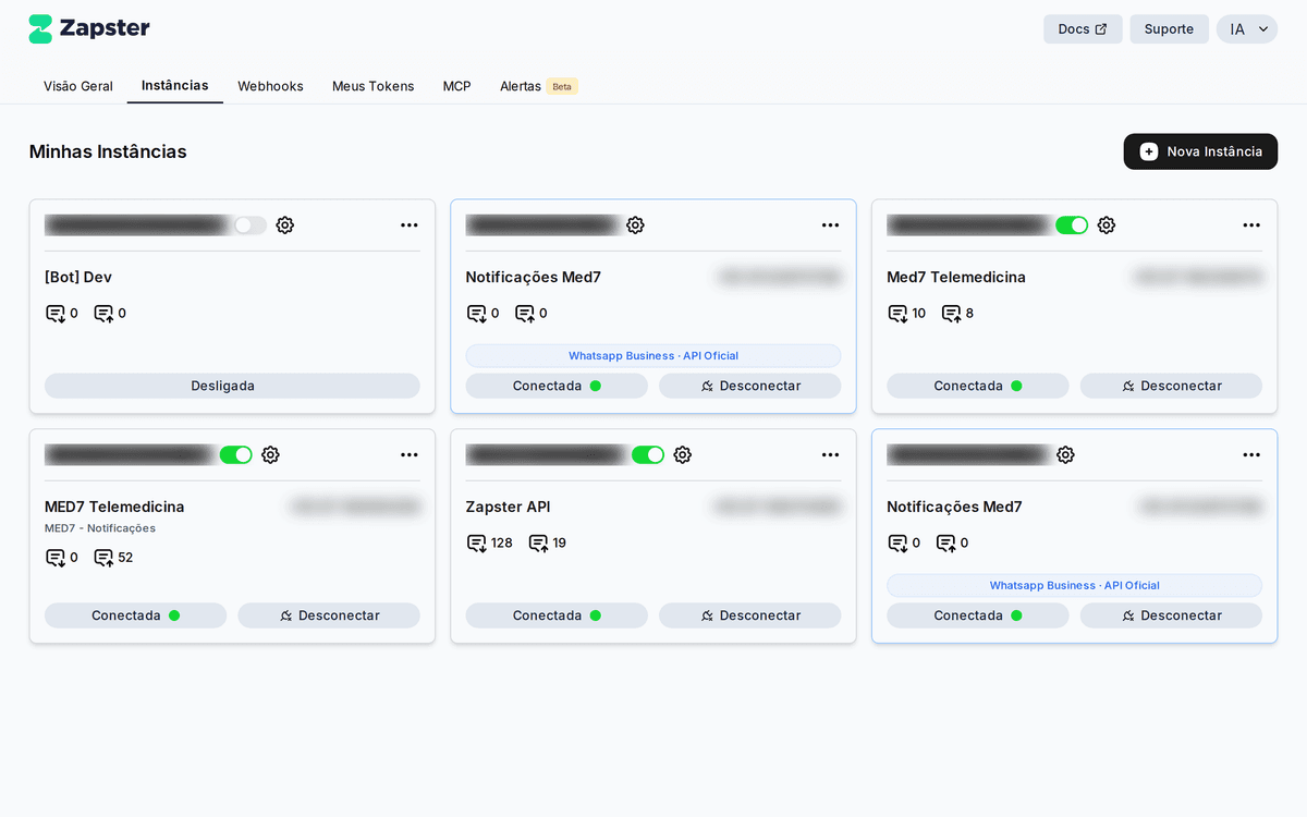 Painel de gerenciamento de instâncias para agências de automação